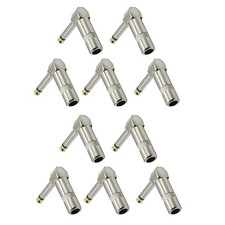 10pcs 90 Degree microphone Adapter Plug 1/4 in TS Male To 1/4 in Jack Male