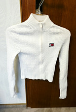 Tommy Jeans Damen Strickpullover M Weiß Zopf...