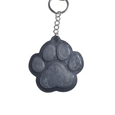 Handmade Resin Paw Print Keychain Black Pet Lover Gift Lightweight 2.25 in