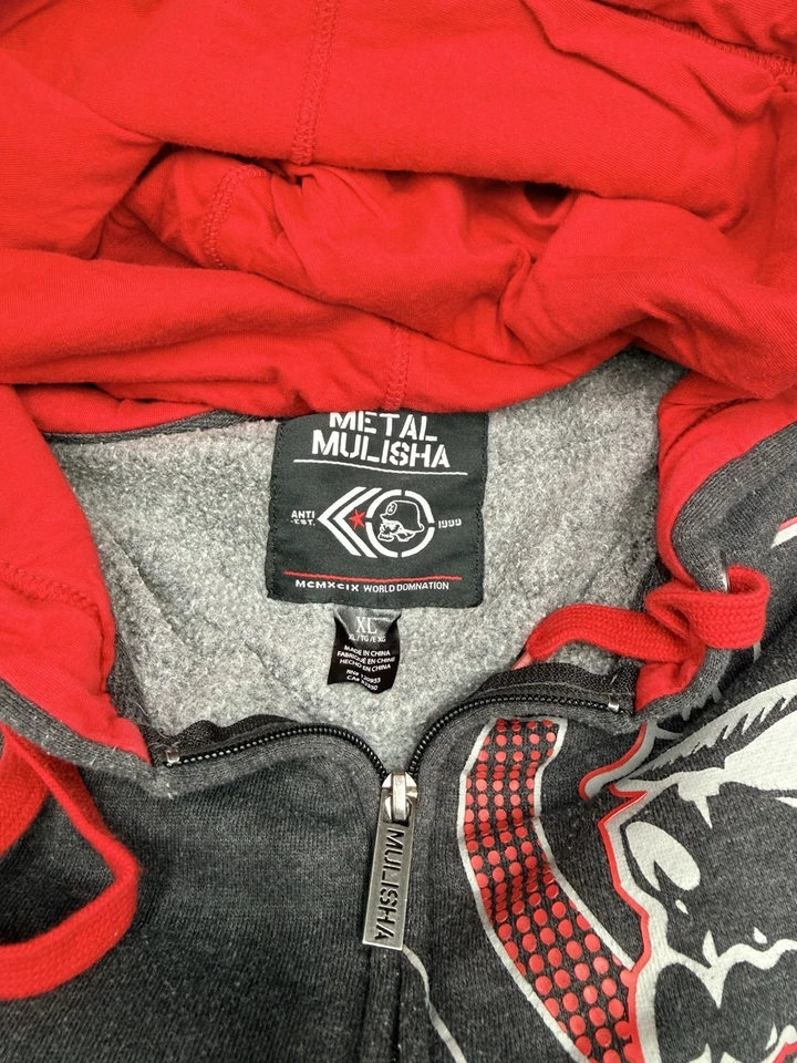 METAL MULISHA Gray HOODIE ZIP ( XL ) - Image 2 of 2