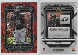 2022 Panini Prizm Rookies Red Sparkle Prizm Jordan Davis #371 Rookie RC