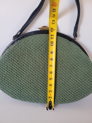 Vtg Garay Designer Handbag Green Knit Woven Large Clutch Purse 40's 50's - Picture 12 of 13
