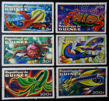 Sellos de Guinea - Animales Préhistóricos N°451/456 usados CAD
