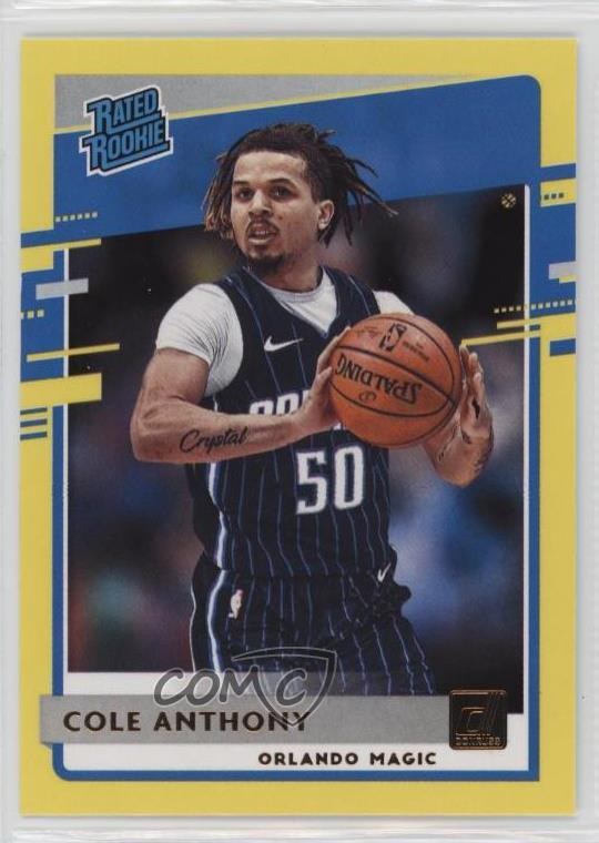 2020 Panini Donruss Rated Rookies Yellow Flood Cole Anthony #208 Rookie RC 05v0