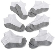 Jefferies Socks Big Boys' Seamless-Toe Quarter Athletic Socks Pack of 6 Large
