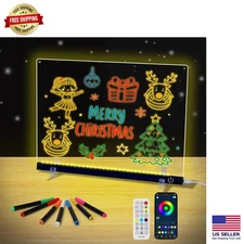 Versatile 12-Color Acrylic LED Writing Board - Night Light & Creative Canvas