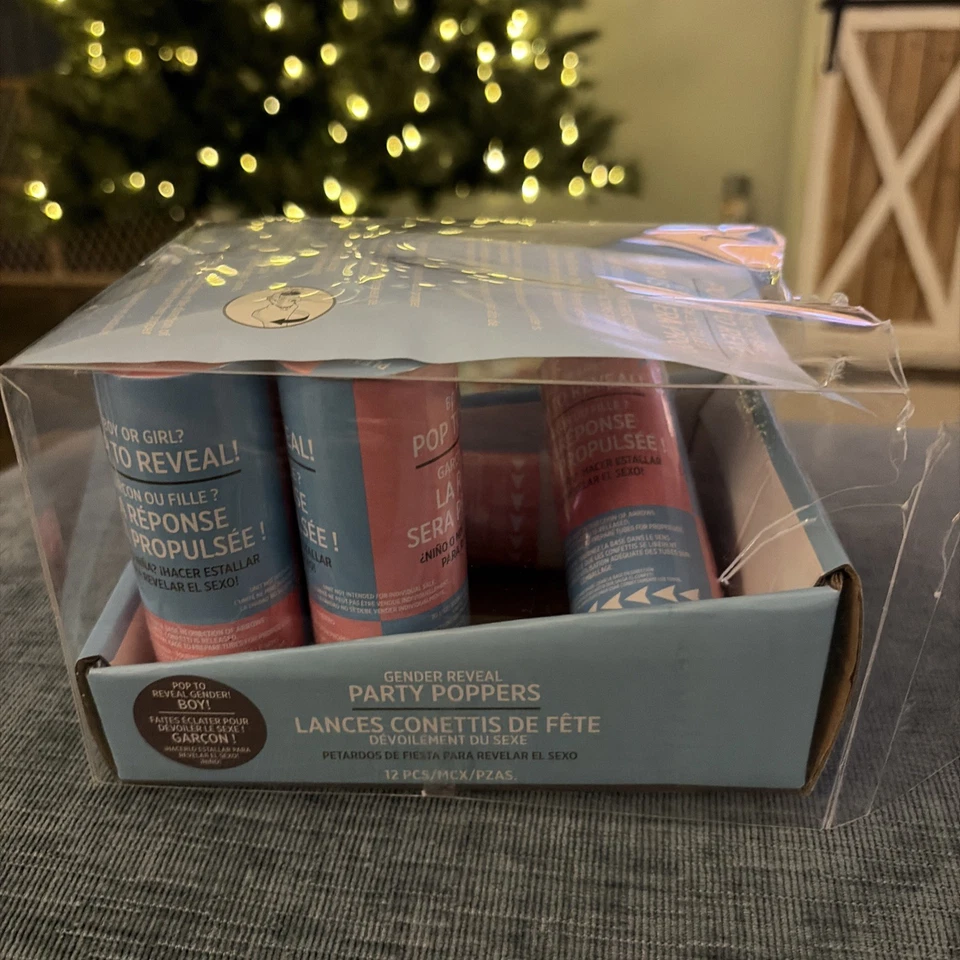 Cañones de fiesta de revelación de género “¡Es un niño!” 6 cañones de confeti azul Foto 2 de 4