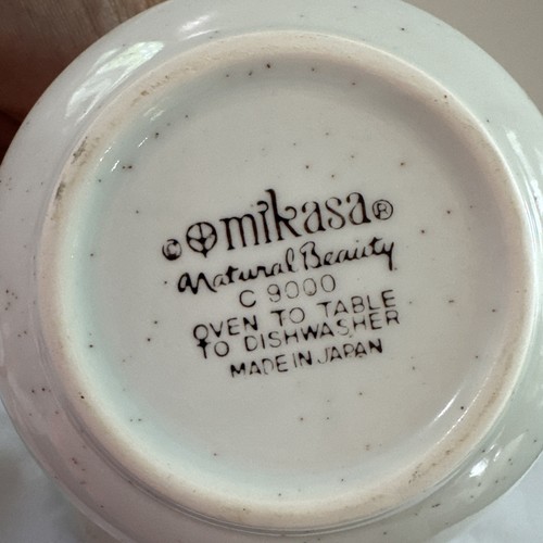 3 Pc Set Vintage Mikasa Natural Beauty Sugar Bowl Creamer Double Spout C9000 - Picture 3 of 8