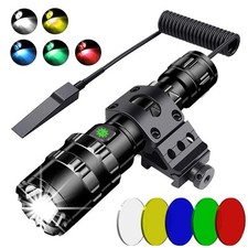 LED Flashlight Picatinny Rail Mount Tactical Gun Light Hunting Weapon Torch Lamp