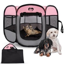 Dog Cat Playpen,Pet Playpen Indoor for Small Dog Crate Tent Cage Outdoor, Por...