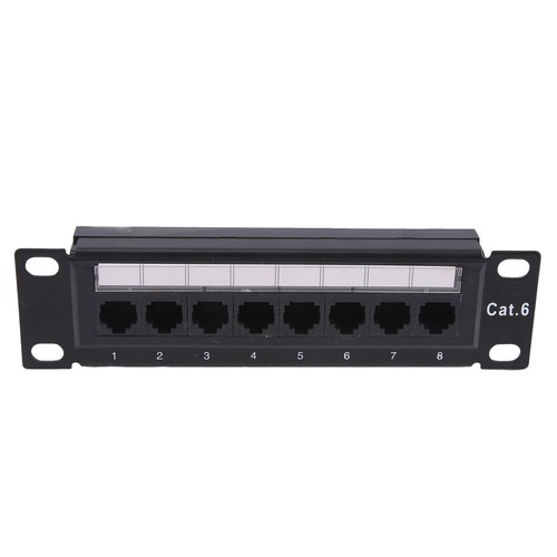 CAT6 8 Ports Patch Panel Rack 6.89 Inch 1U Rack Mount with RJ45 Socket for1800 - Afbeelding 5 van 6