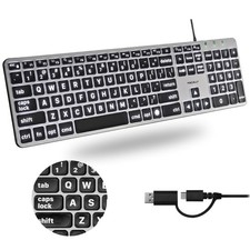 Wired Keyboard for Mac (USB C + A) - Large Pr...