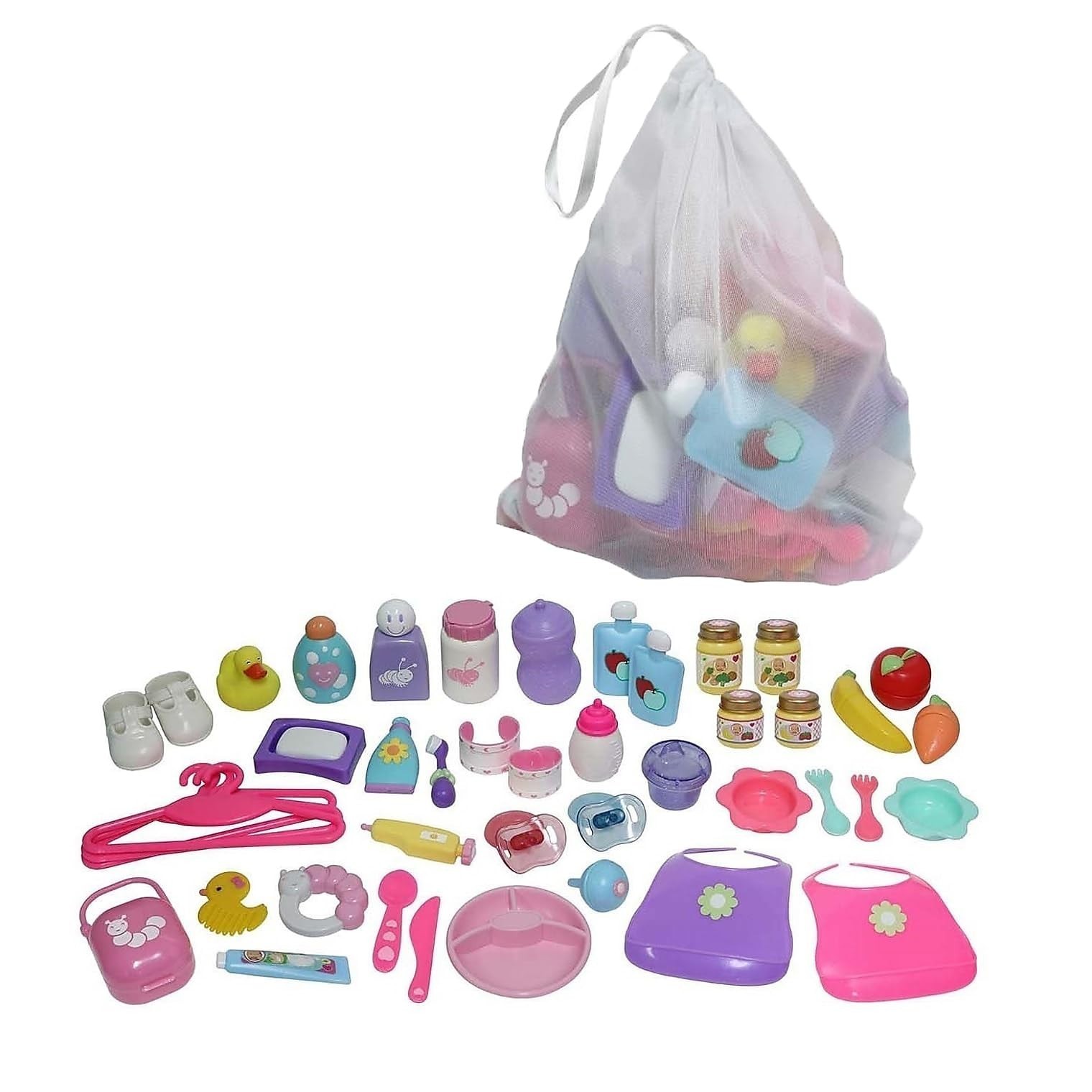 JC Toys Baby Nursery 45 Piece Accessory Bag for Keeps Playti