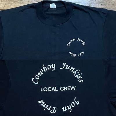 Vintage 80s John Prine Cowboy Junkies Shirt XL Folk Country Rock Band Crew Tour