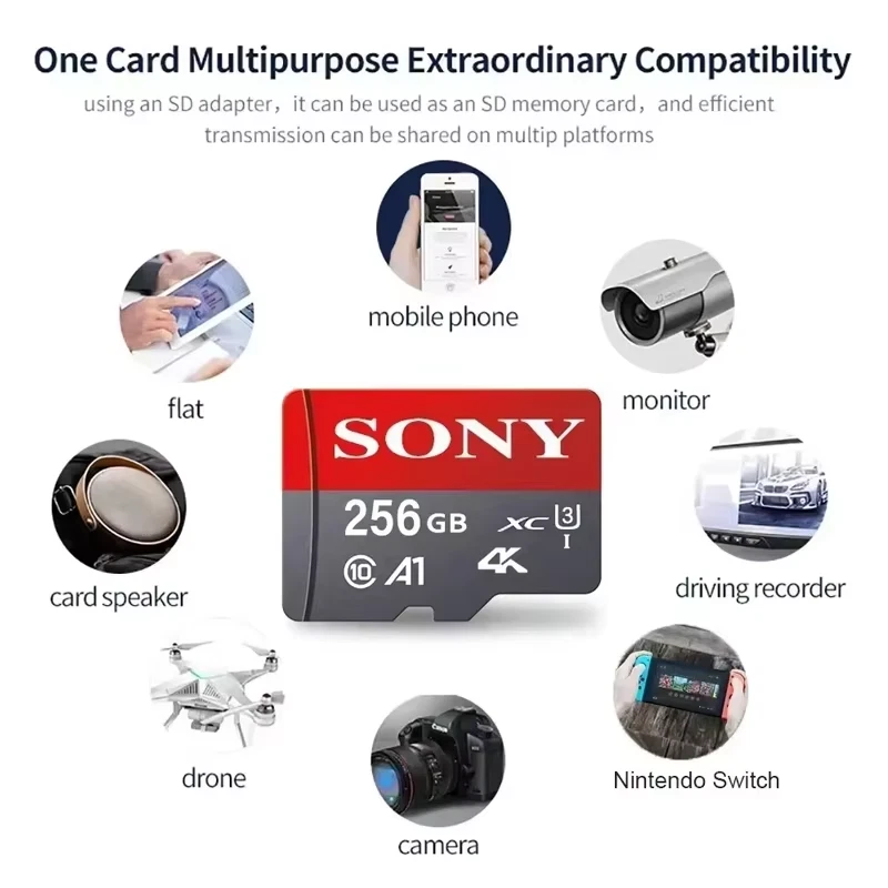 SONY SD Memory Card Class10. 1TB 512GB 128GB 256GB High Speed TF SD Flesh Card - Image 2 of 4