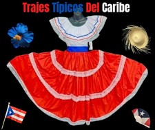 Wide Red Skirt Caribbean Jibarita Bomba y Plena Dancing Dress –3-Piece Set (Top)