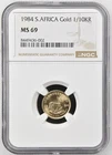 Photo of a 1984 Gold Krugerrand 1/10 oz from an eBay listing that sold on Jun 3, 2026