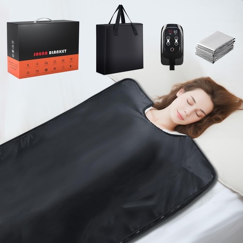 RRGFB Infrared Sauna Blanket – Low EMF Carbon Fiber Heating – 5.9ft x 2.6ft-USED