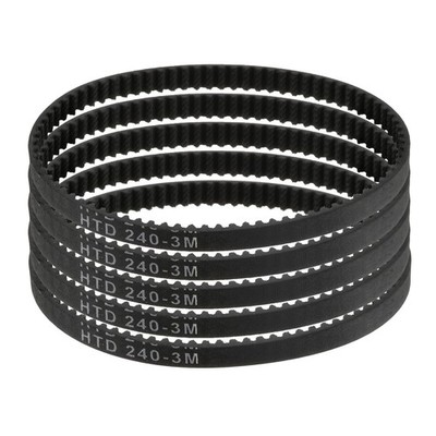 5stk HTD-3M Gummizahnriemen 80 Zähne, 240x6x2,4mm Schleifenrillenzahnriemen
