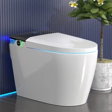 Smart Toilet with Bidet Built in, Toilets with Tank, Auto Open Close, White