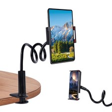 Kdyxvhy Lazy Bracket Gooseneck Tablet Holder for Bed, 360 Flexible Long Black