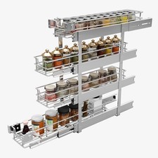4-Tier 5" W x 21" D Narrow Pull Out Cabinet Organizer, Roll out 4 tier-5-21in