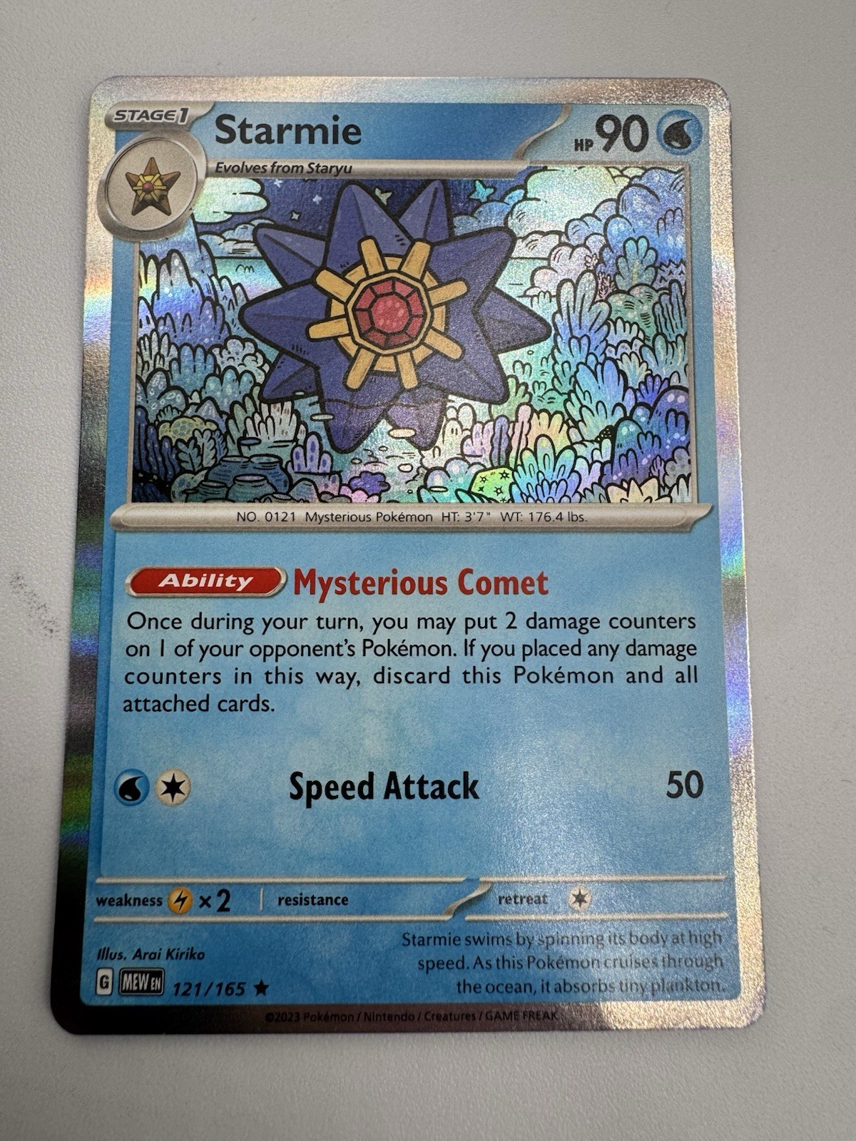 Starmie Reverse Holo NM 121/165 Scarlet & Violet 151 Pokemon Card