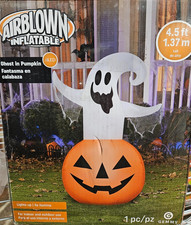Gemmy 4.5ft Tall Ghost in Pumpkin Halloween Inflatable