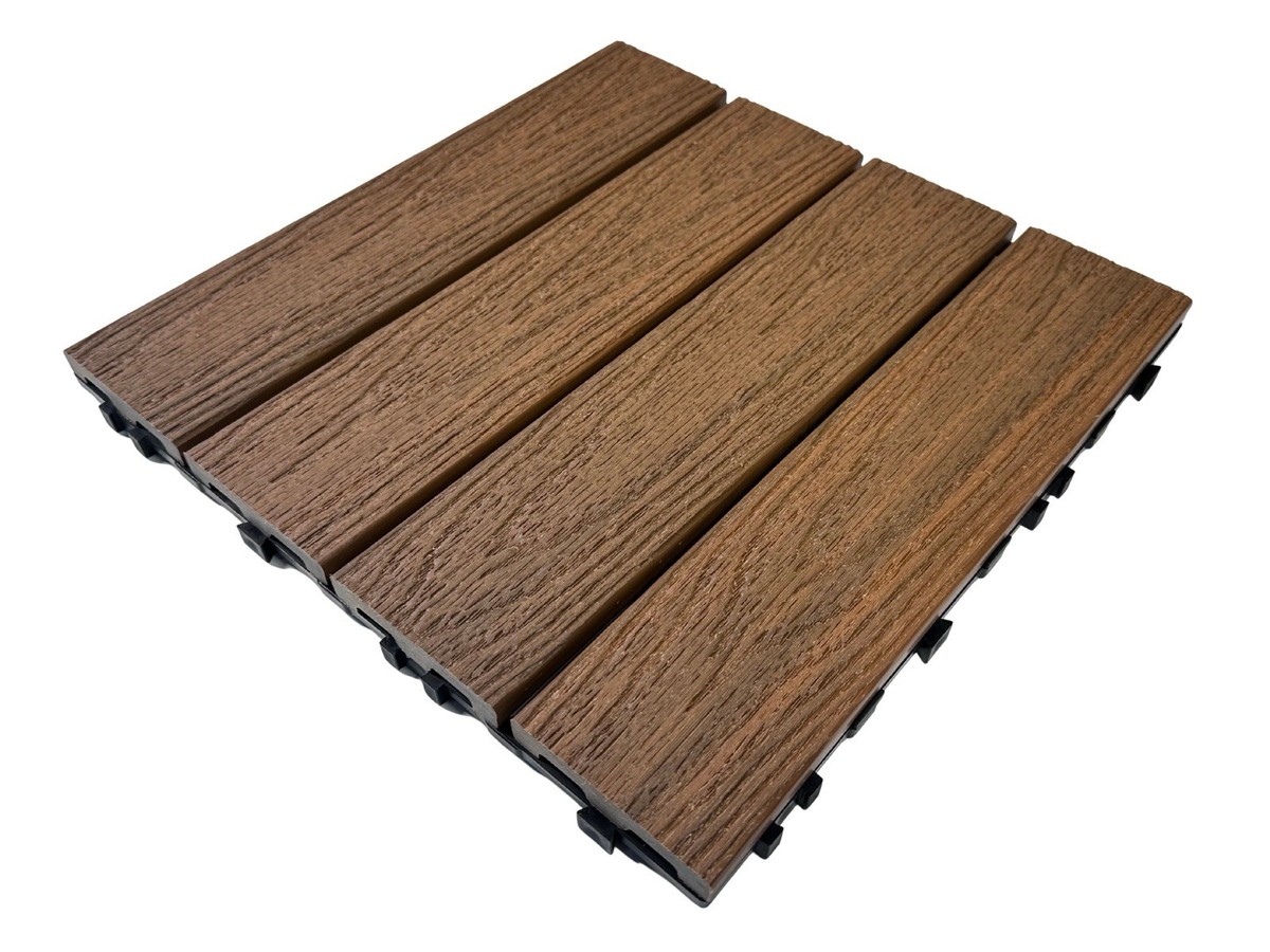QTY 10) NewTechWood US-QD-ZX-TK Capped Composite Deck Tiles 12