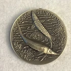 1972 Wittnauer Mint Lake Sturgeon Medal Longines Endangered Wildlife 36.5g 925