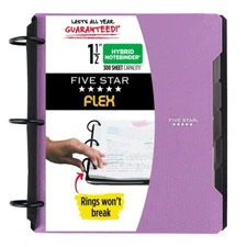 Five Star Flex 1-1/2" Hybrid NoteBinder: 11-1/2 in. x 11-1/4 in. (Amethyst)