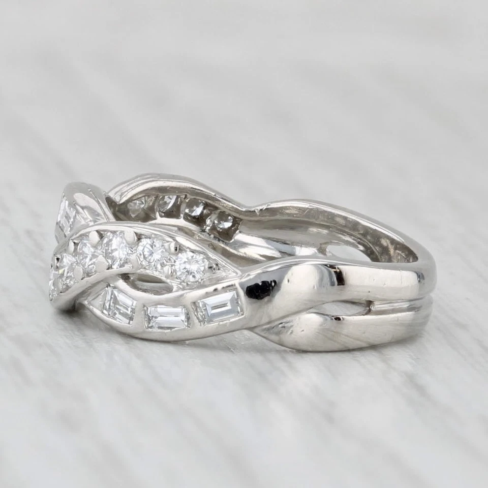 Anillo de diamantes tejidos Tiffany & Co 0,79 quilates platino talla 5,5 alianza de aniversario de boda Foto 3 de 4