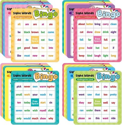 Fancy Land Sight Word Bingo Game Kids Adults Dolch's & Fry's Words Lists... 