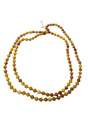 Iris & Lily London Echt Edelstein Achat Perlen Gold Gelb Halskette Neu mit Etikett