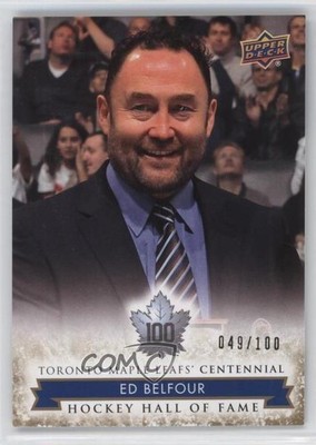 2017 Toronto Maple Leafs Centennial Hall of Fame Gold 49/100 Ed Belfour HOF 0c3