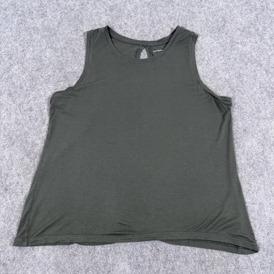 Halogen Casual Sleeveless Raceback Stretch Tank Top Fit Women's Size Large Green