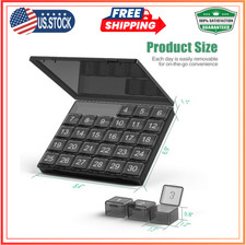 Monthly Pill Organizer Once a Day 30 Day Pill Organizer Box Squeeze to Open New