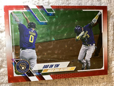 2021 Topps Red /199 Orlando Arcia Checklist Dab on 'Em (Arcia Dabs Distantly) #7