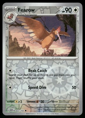 Fearow 022/165 - SV: 151 - Reverse Holo - Pokemon TCG - NM