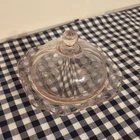 Vintage Pink Depression Glass Butter Dish Madrid Floral Pattern 7" x 4"