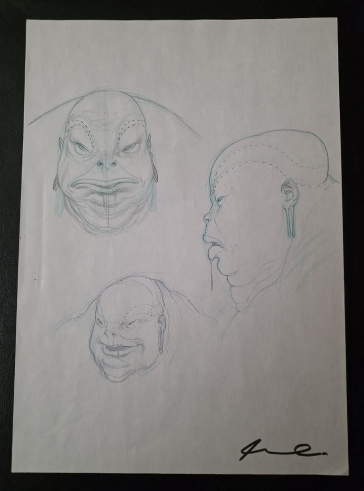 Ariel Olivetti Original Hand Drawn Pencil Prelim Sketch Art Signed Comic Art