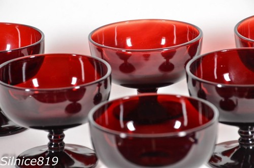 Juego de 6 vasos Anchor Hocking Ruby rojo monarca patas sherbet/champagne - Imagen 3 de 5