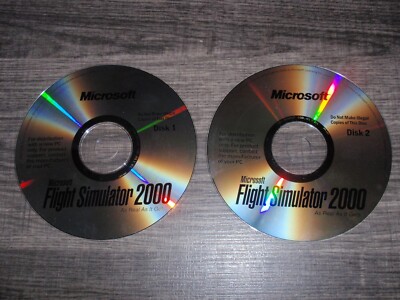 Microsoft Flight Simulator 2000 PC CD-ROM 2-disc Set 1999 for Windows 95/98/NT