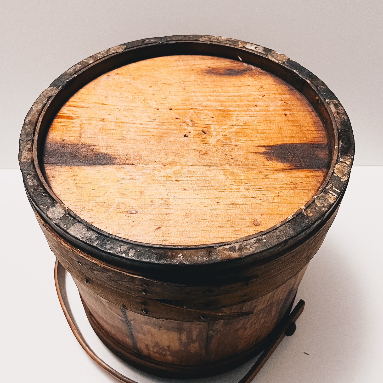 Vintage Firkin Wooden Sugar Bucket w/ Lid and Handle eBay