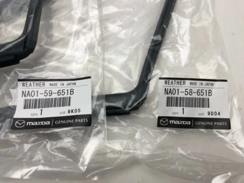 MAZDA Genuino OEM Miata Roadster 90-05 MX-5 NA NB JUEGO DE TIRAS METEOROLÓGICAS DIESTRO+DERECHO Foto 2 de 4