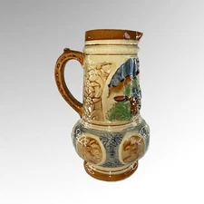 Vintage Hand Painted Japan Pitcher 10.75”T