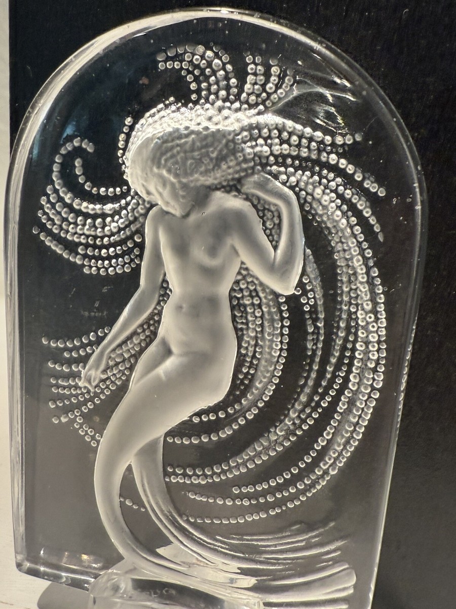 Vintage Lalique France Crystal Mermaid Water Dancer Signed