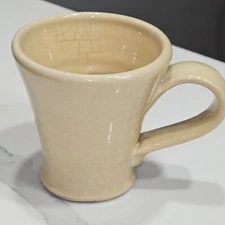 Vtg Rowe Pottery Mug plain cream glaze