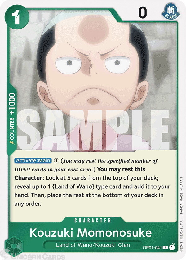OP01-041 Kouzuki Momonosuke : Rare English One Piece TCG Card : PRB01: One Piece