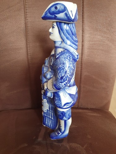 Porzellan Flasche für Vodka russische Peter 1 Zar am Schiffslenker h 33 cm - Bild 3 von 5